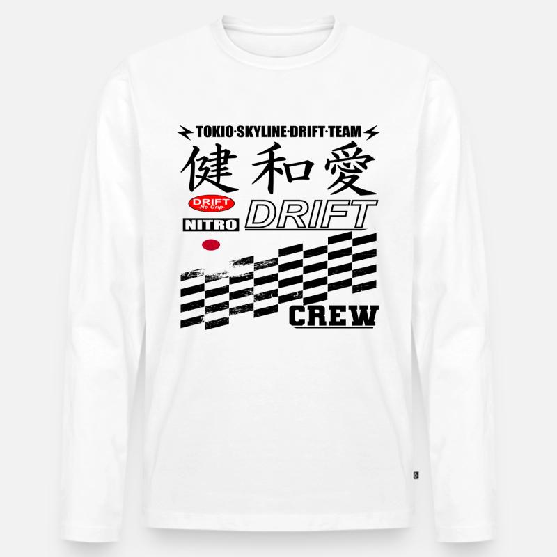 Drift Racing - Männer Premium Bio Langarmshirt - Weiß