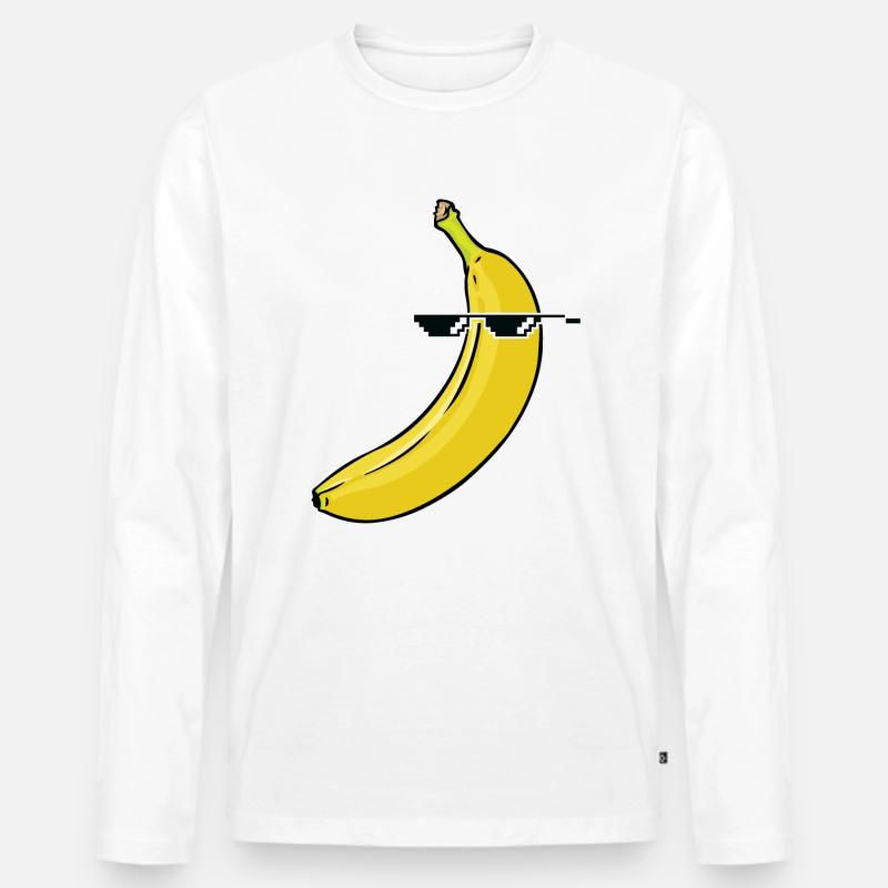 Banane Thug - Männer Premium Bio Langarmshirt - Weiß