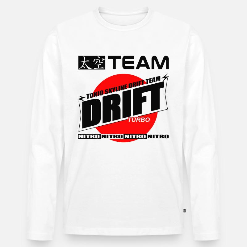 Drift Racing Team - Männer Premium Bio Langarmshirt - Weiß