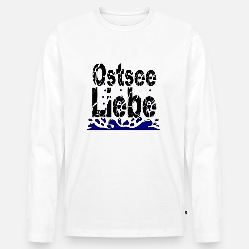 Ostsee Liebe - Männer Premium Bio Langarmshirt - Weiß