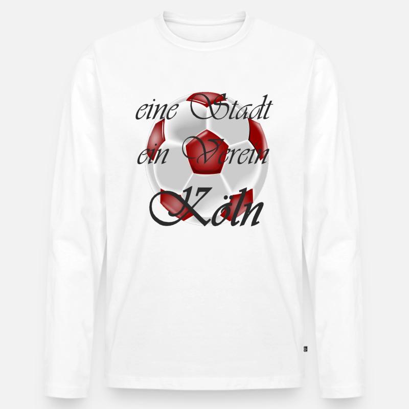 Köln Design - Männer Premium Bio Langarmshirt - Weiß