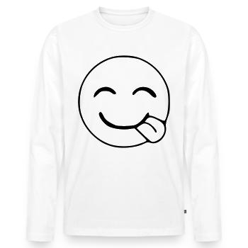 Emoji Hunger Sketch Black - Men's Premium Organic Long Sleeve Shirt - white - Front - Nico (187cm)