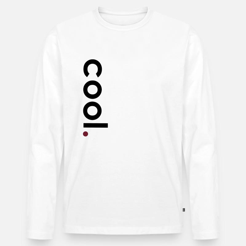 cool Vertikal schwarz - Männer Premium Bio Langarmshirt - Weiß