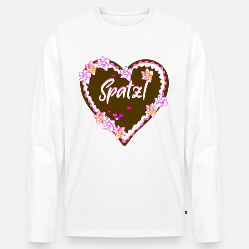 Spatzl - Männer Premium Bio Langarmshirt - Weiß
