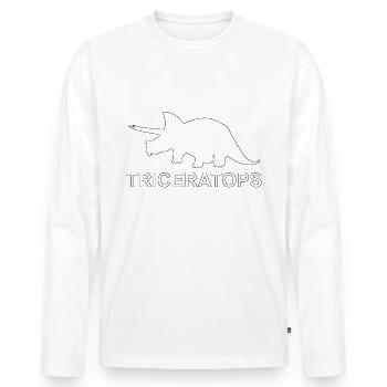 triceratops - Men's Premium Organic Long Sleeve Shirt - white - Front - Nico (187cm)