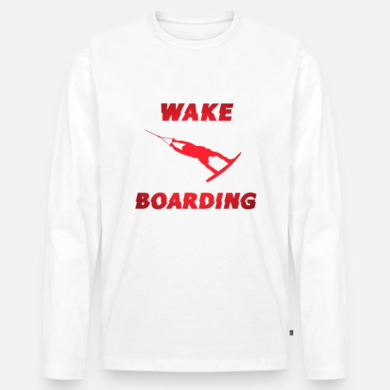 Wakeboard Wakeboarding Wake wakeboarder - Männer Premium Bio Langarmshirt - Weiß