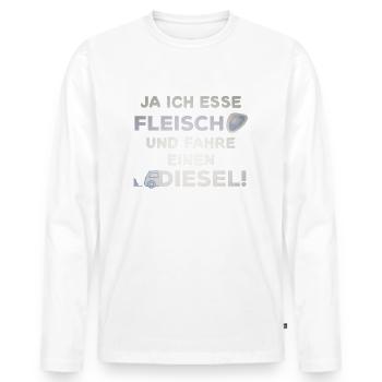 Dieselfahrverbot Spruch Diesel anti - Männer Premium Bio Langarmshirt - Weiß - Vorne - Nico (187cm)