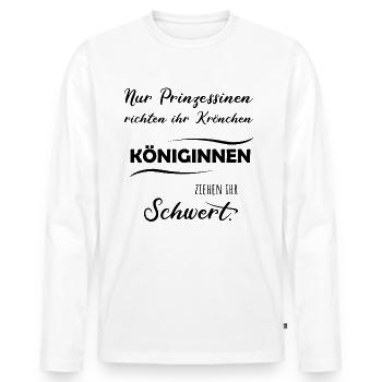 FRAU LADY KÄMPFERIN MUT TAPFER TEAM GEWINNER SIEG - Männer Premium Bio Langarmshirt - Weiß - Vorne - Nico (187cm)