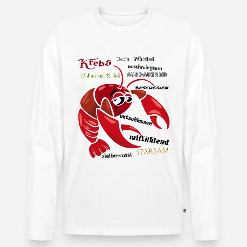 Sternzeichen krebs - Männer Premium Bio Langarmshirt - Weiß