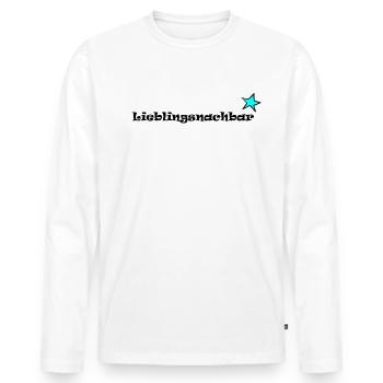 favorite neighbor - Men's Premium Organic Long Sleeve Shirt - white - Front - Nico (187cm)