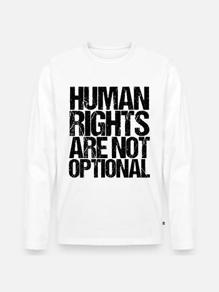Menschenrechte Geschenk - Männer Premium Bio Langarmshirt - Weiß