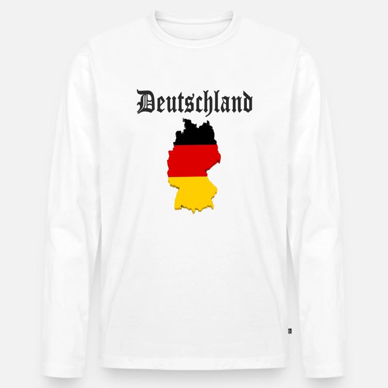 Deutschland Design - Männer Premium Bio Langarmshirt - Weiß