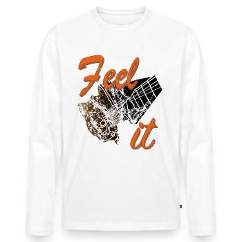 Blues Music- Feel it - Men's Premium Organic Long Sleeve Shirt - white - Front - Nico (187cm)
