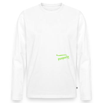 HEMA - Meyer me softly - simpel, für Dunkles - Männer Premium Bio Langarmshirt - Weiß - Vorne - Nico (187cm)