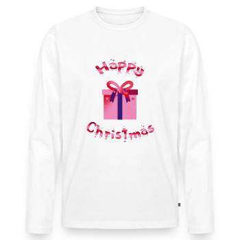 Weihnachtsgeschenk Happy Christmas - Männer Premium Bio Langarmshirt - Weiß - Vorne - Nico (187cm)