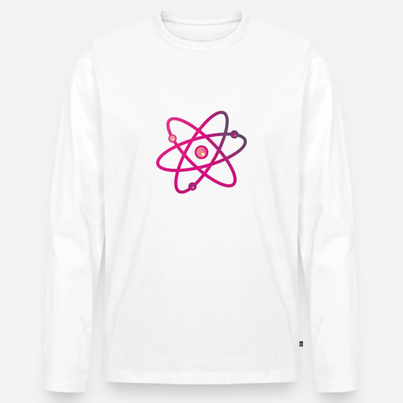 Atome multicolore neutron électron - T-shirt manches longues Premium bio Homme - blanc