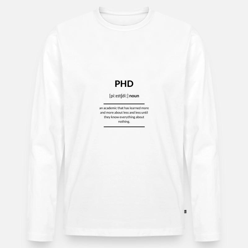 PhD (Promotion) 2k20 Edition - Männer Premium Bio Langarmshirt - Weiß