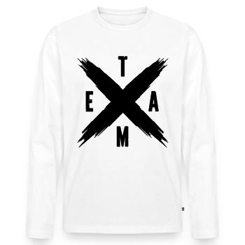 Team Symbol Kreuz - Männer Premium Bio Langarmshirt - Weiß - Vorne - Nico (187cm)