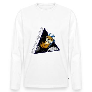 Otter Space Astronaut Planet Gift Voyager dans l'espace - T-shirt manches longues Premium bio Homme - blanc - Devant - Nico (187cm)