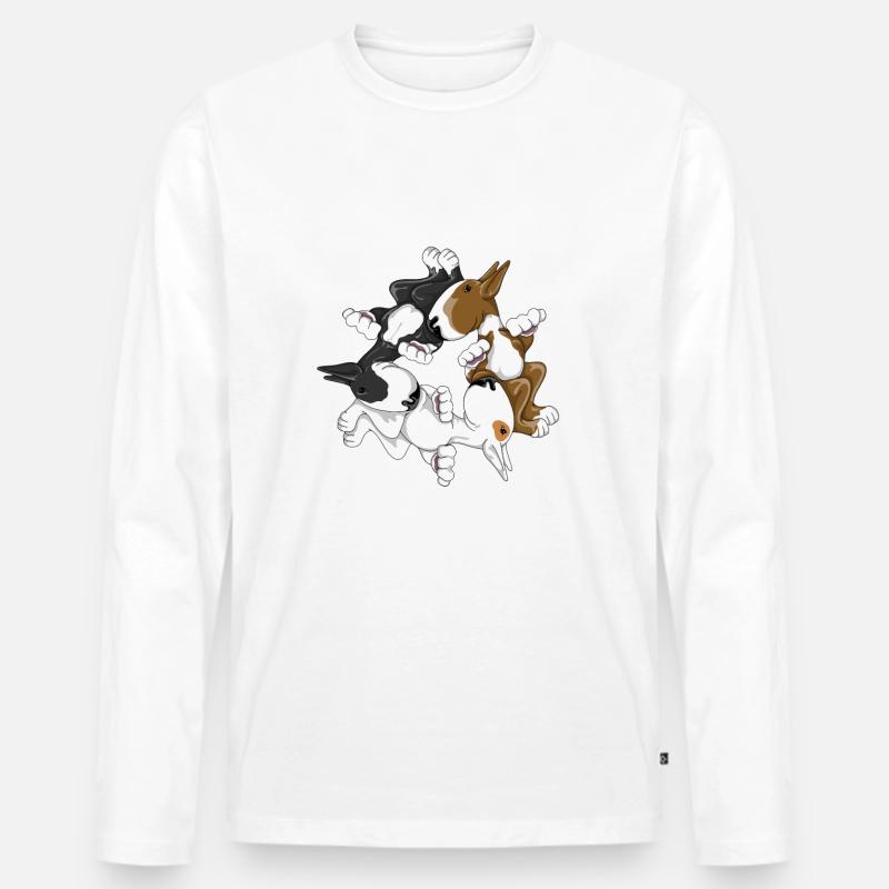 Trilobullies - Männer Premium Bio Langarmshirt - Weiß