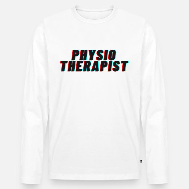 Physiotherapeut Physio Geschenk - Männer Premium Bio Langarmshirt - Weiß