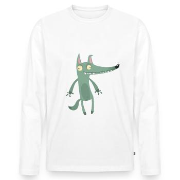 Work job sayings workhorse office humor wolves - Men's Premium Organic Long Sleeve Shirt - white - Front - Nico (187cm)