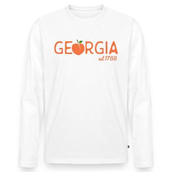 Georgia Peach State - T-shirt manches longues Premium bio Homme - blanc - Devant - Nico (187cm)