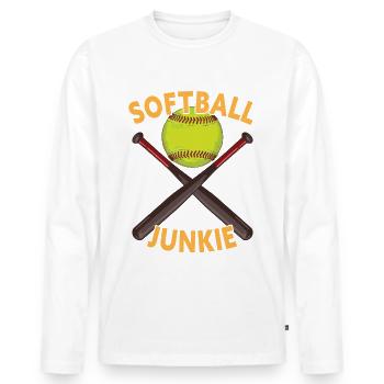 Softball Junkie - Softball Player Softball Coach - Men's Premium Organic Long Sleeve Shirt - white - Front - Nico (187cm)
