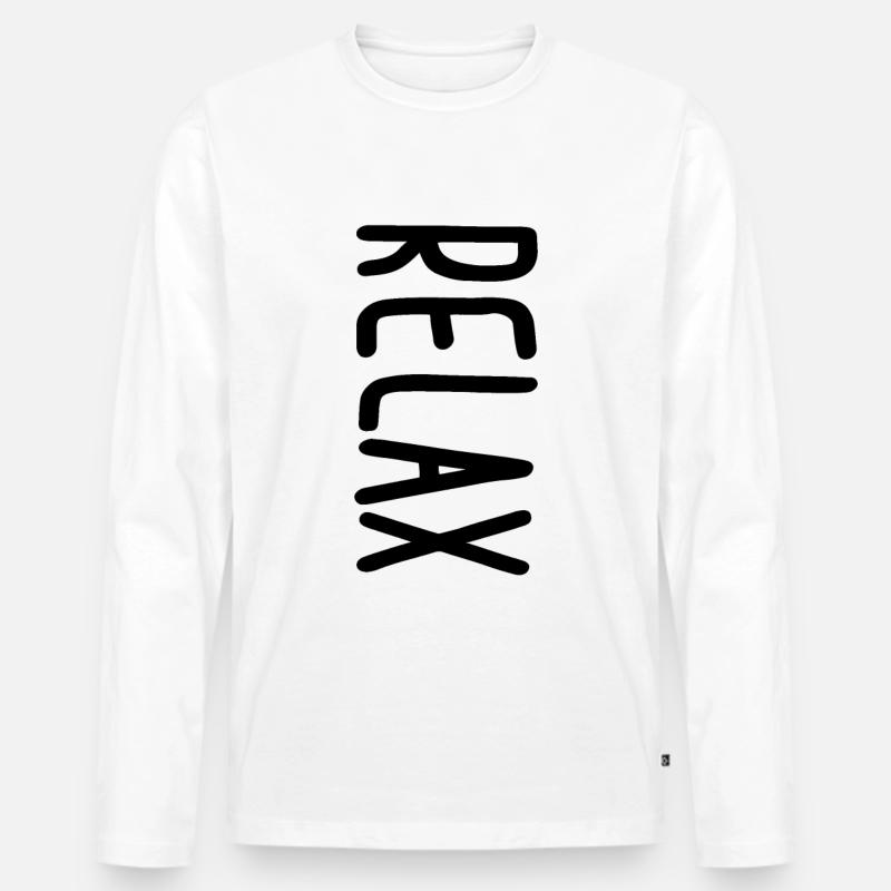 RELAX - Männer Premium Bio Langarmshirt - Weiß