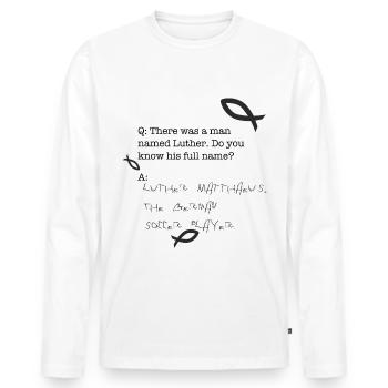 Martin Luther Matthäus - Männer Premium Bio Langarmshirt - Weiß - Vorne - Nico (187cm)