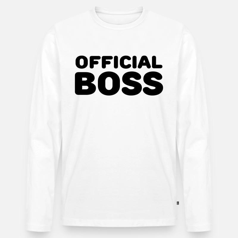 Official Boss - Männer Premium Bio Langarmshirt - Weiß