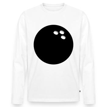 Bowling Boule de bowling - T-shirt manches longues Premium bio Homme - blanc - Devant - Nico (187cm)