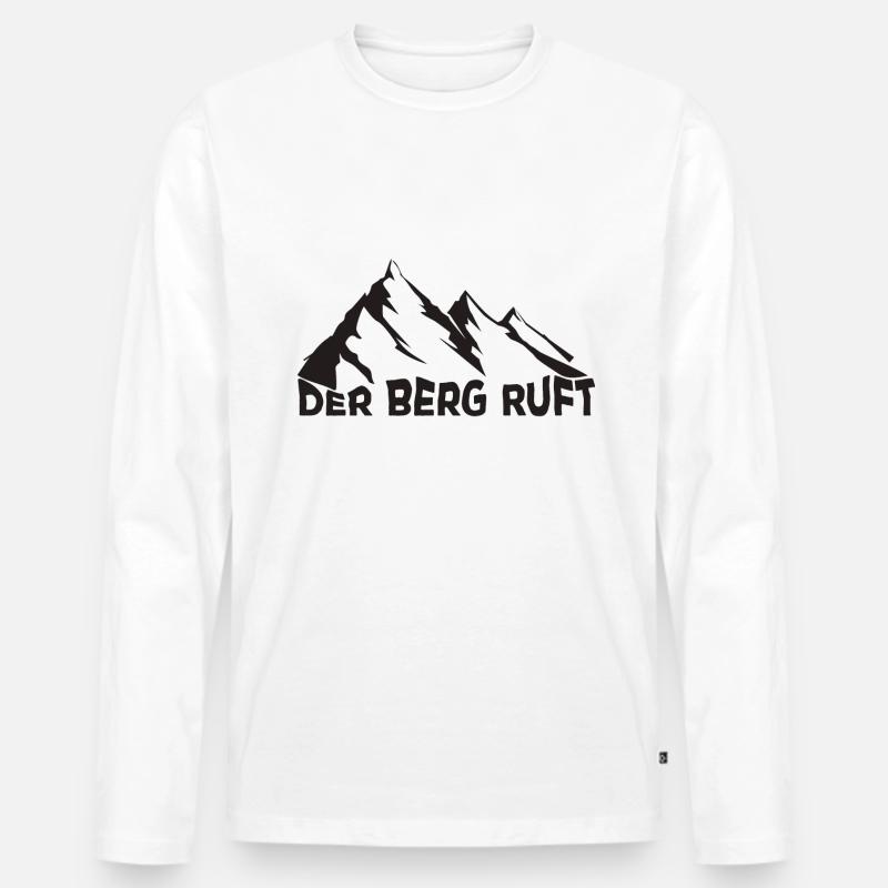 Der Berg ruft - Männer Premium Bio Langarmshirt - Weiß