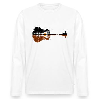 Gitarre - Männer Premium Bio Langarmshirt - Weiß - Vorne - Nico (187cm)
