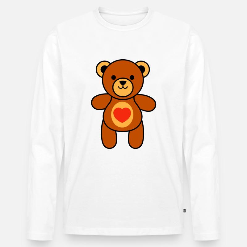 teddybär - Männer Premium Bio Langarmshirt - Weiß