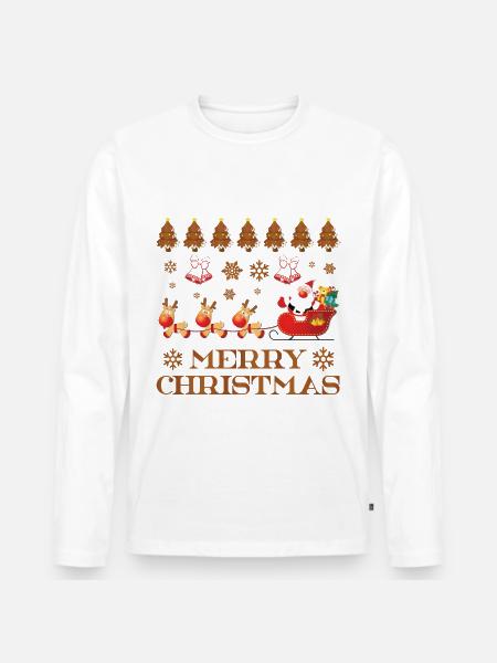 Christmas saying Funny Christmas - Men's Premium Organic Long Sleeve Shirt - white