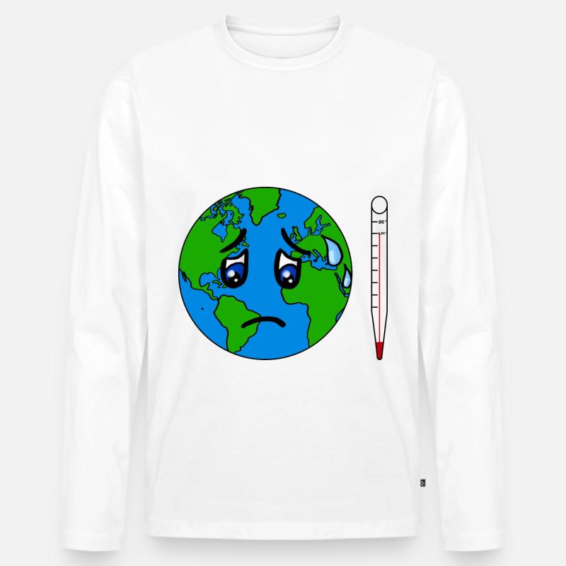 Klimaschutz erde retten - Männer Premium Bio Langarmshirt - Weiß