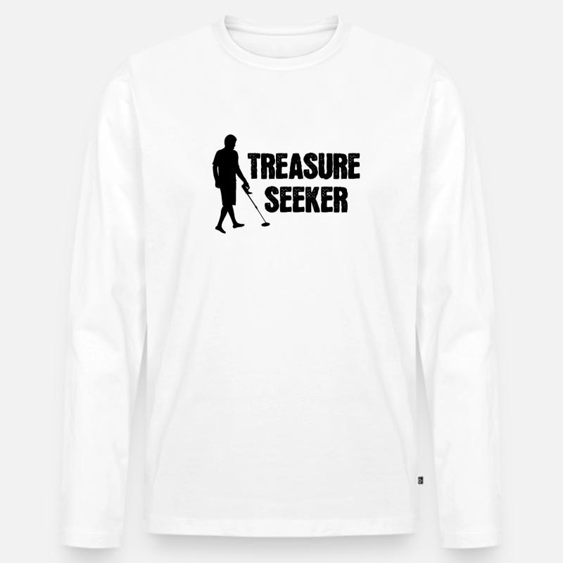 Treasure seeker - Männer Premium Bio Langarmshirt - Weiß