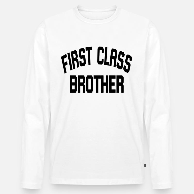 First Class Brother - Männer Premium Bio Langarmshirt - Weiß