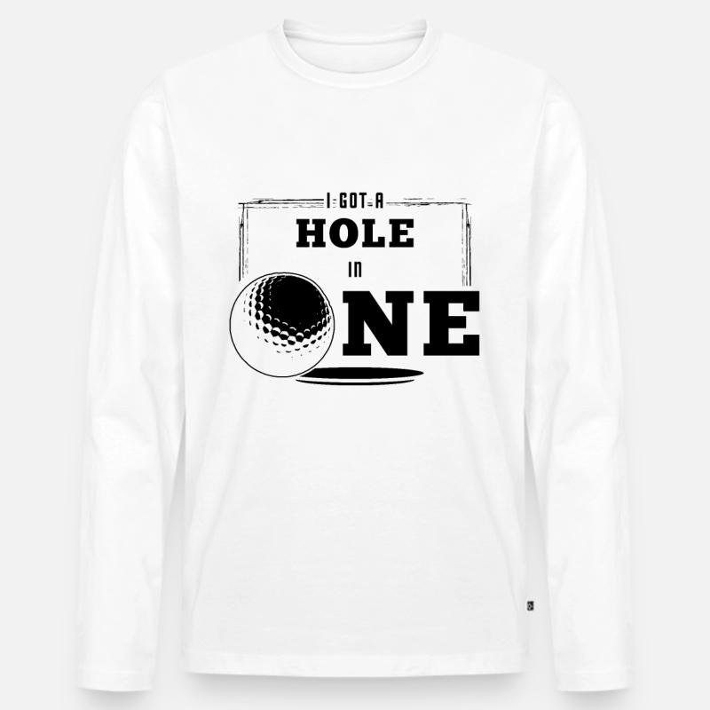 Golf Golfer Golfen Golfball Golfing - Männer Premium Bio Langarmshirt - Weiß
