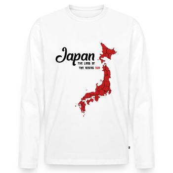 Japan country outline Nihon-koku Tokyo Osaka gift - Men's Premium Organic Long Sleeve Shirt - white - Front - Nico (187cm)