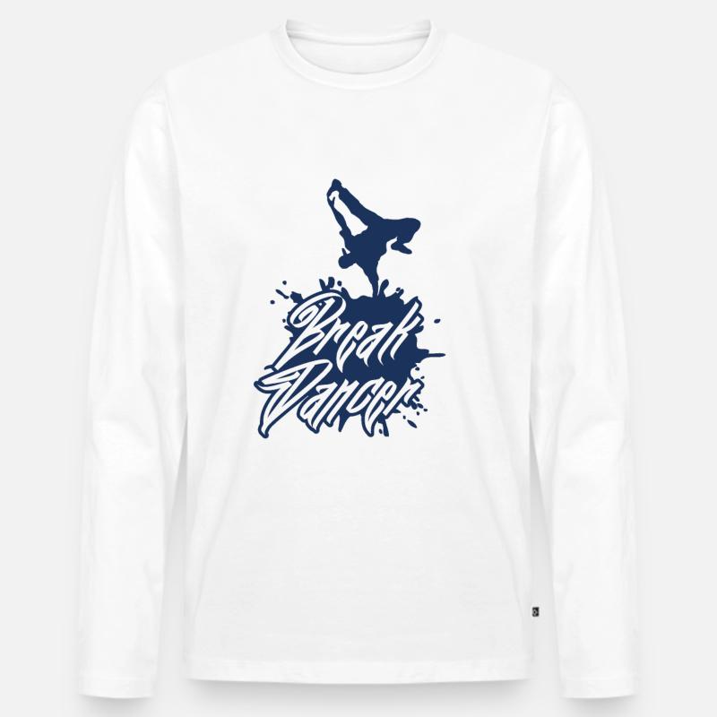 Break Breakdancer Breakdancing Breakdance Dance - Männer Premium Bio Langarmshirt - Weiß