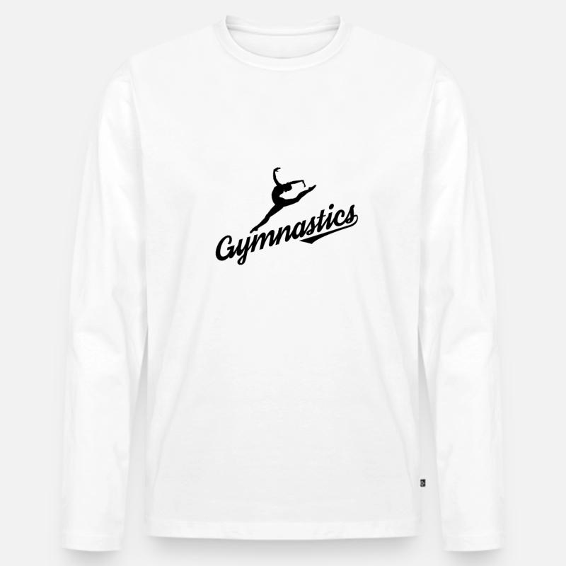 Bodenturnen - Männer Premium Bio Langarmshirt - Weiß