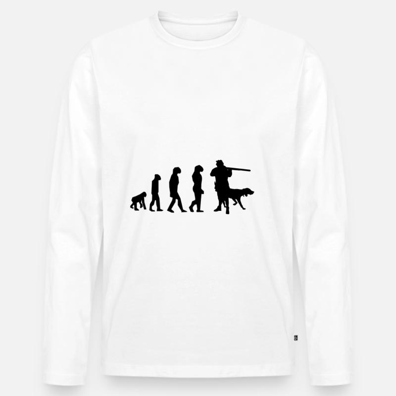 Hunter Evolution black - Men's Premium Organic Long Sleeve Shirt - white