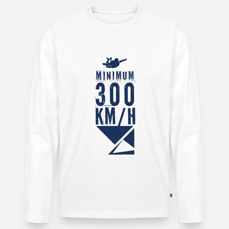 Skydiver - Männer Premium Bio Langarmshirt - Weiß