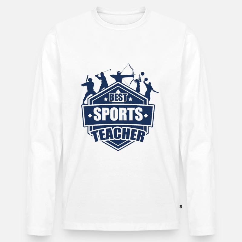 Lehrer Lehrer Lehrer Lehrer - Männer Premium Bio Langarmshirt - Weiß