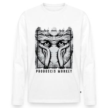 Cadeau animal sauvage singe vintage de style rétro - T-shirt manches longues Premium bio Homme - blanc - Devant - Nico (187cm)