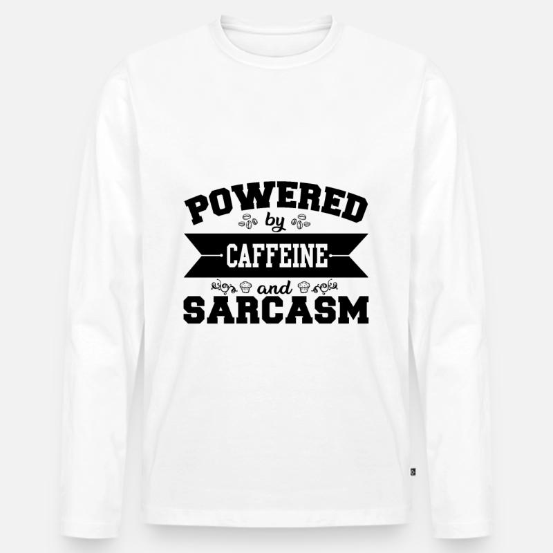 Kaffee - Männer Premium Bio Langarmshirt - Weiß