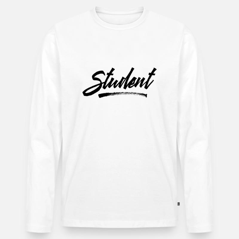 Studium Student Universität Studieren Studentin - Männer Premium Bio Langarmshirt - Weiß