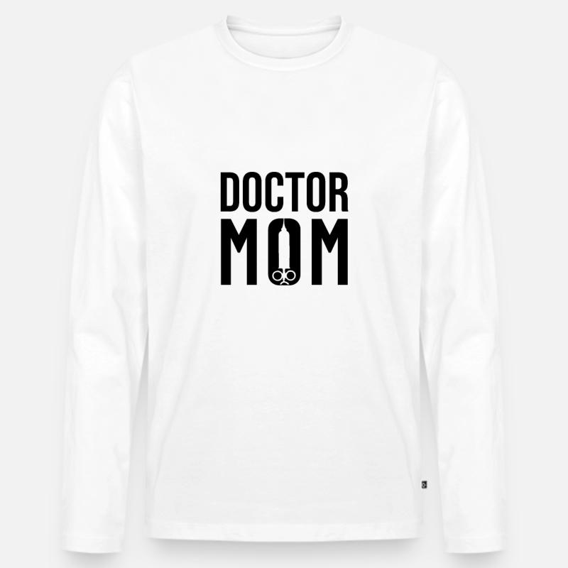 Arzt Mama - Männer Premium Bio Langarmshirt - Weiß